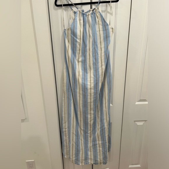 Tommy Bahama Chappel Striped Halter Linen Blend Maxi Dress Beach Size Small - Picture 2 of 3